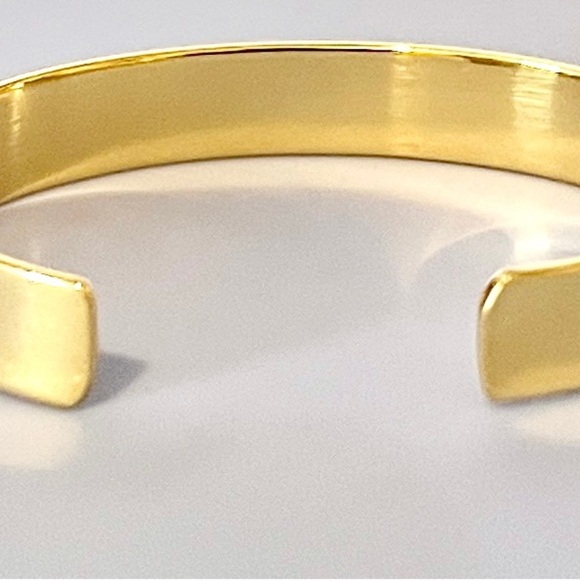 New Sterling Silver Gold-tone 9.75mm Cuff Bangle Bracelet - Picture 7 of 7